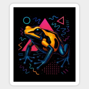 Retro Neon Bumblebee Dart Frog Sticker